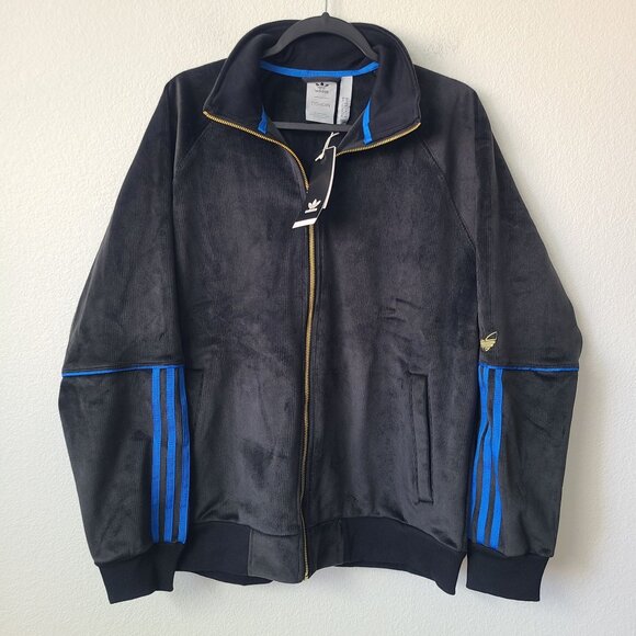 Adidas Tyshawn Velour Track Jacket HN1842 Size M Black